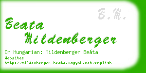 beata mildenberger business card